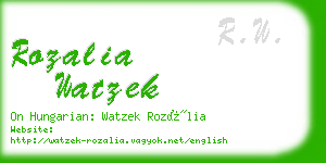 rozalia watzek business card